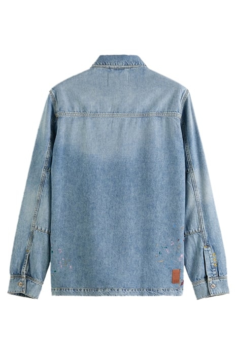 WASHED LIGHTWEIGHT DENIM OVERSHIRT WITH PAINT DETAILS WASHED 8