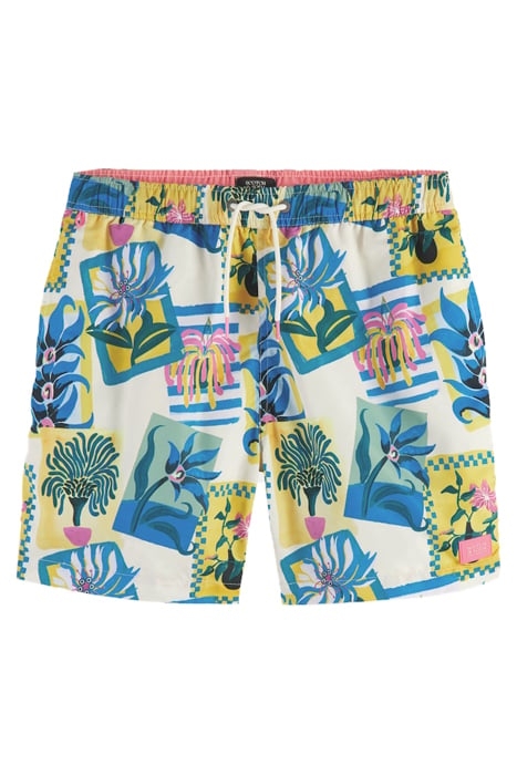 MID-LENGTH PRINTED SWIM SHORTS IN RECYCLED POLYESTER COMBO A 1