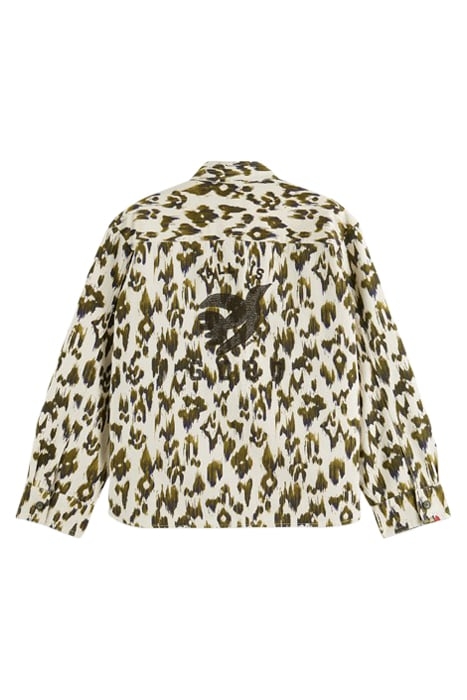 MILITARY SHIRT BRUSHED IKAT ARMY GREEN 2