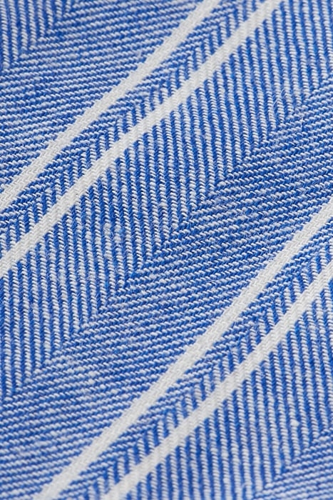 STRIPED COTTON LINEN DRESSED BLAZER BLUE STRIPE 6