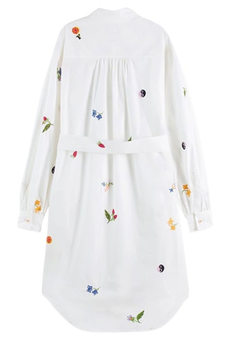 EMBROIDERED SHIRT MINI DRESS WHITE 2