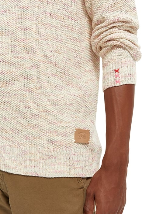 SPACED-DYE YARN STRUCTURED CREWNECK PULLOVER COMBO A 6