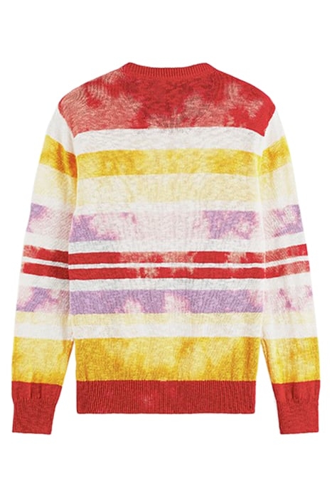 STRIPED SLUB-COTTON PULLOVER WITH TIE-DYE LIGHT MULTI STRIPE 2