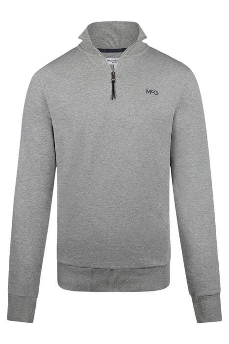 ZIP MOCK SWEATSHIRT MEDIUM GREY MELANGE 1