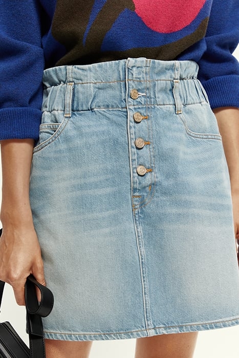 THE BREAK PAPER BAG SKIRT — LAVA BLUE 6