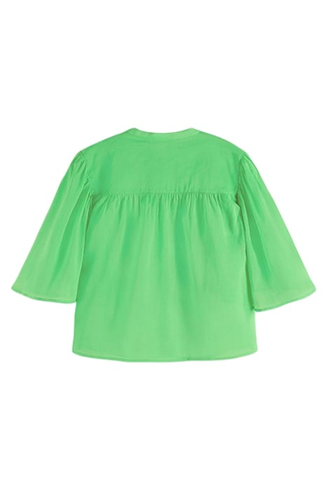 COTTON IN CONVERSION FLUTTER SLEEVE SHIRT BRIGHT PARAKEET 2
