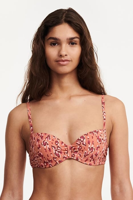 SW BRA TSHIRT HALF CUP MEMORY ORANGE LEOPARD 1