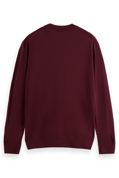 ESSENTIALS - MERINO WOOL LOGO CREWNECK PULLOVER BORDEAUX MEL 2
