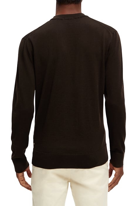 ESSENTIALS - MERINO WOOL LOGO CREWNECK PULLOVER EARTH MELANG 4
