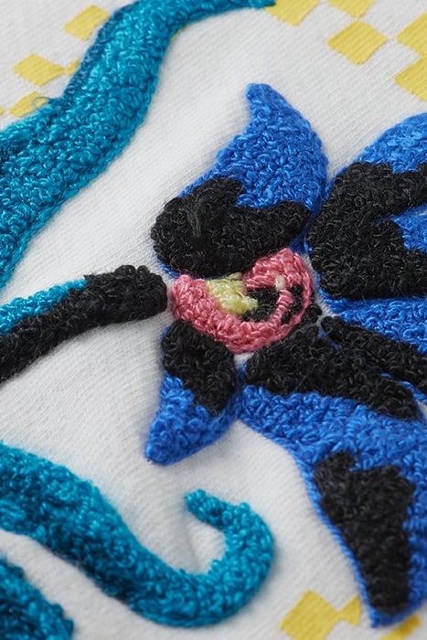 FLOWER ARTWORK LOOSE-FIT FELPA SWEATSHIRT WHITE 3