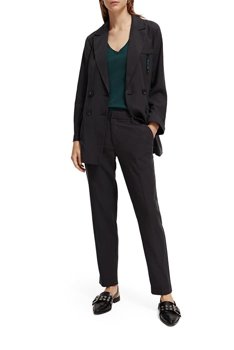 LOWRY - MID RISE SLIM LEG DRAPEY PANTS CHARCOAL 6