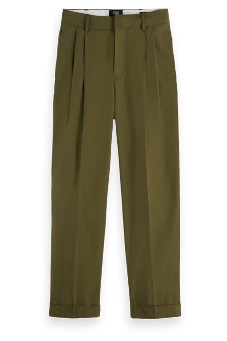 MILA - HIGH RISE TAPERED PLEATED CHINO ARMY GREEN 1