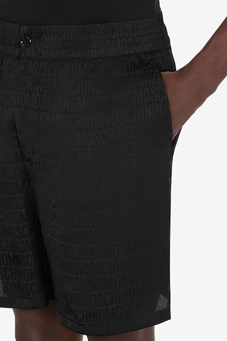 BERMUDA SHORTS IN ALLOVER LOGO JACQUARD TWILL BLACK 4