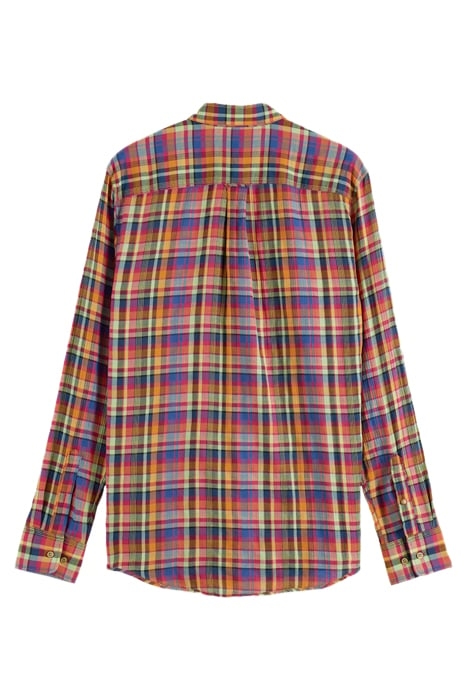 LIGHT WEIGHT VOILE SHIRT WITH SEERSUCKER RED/MULTI CHECK 8