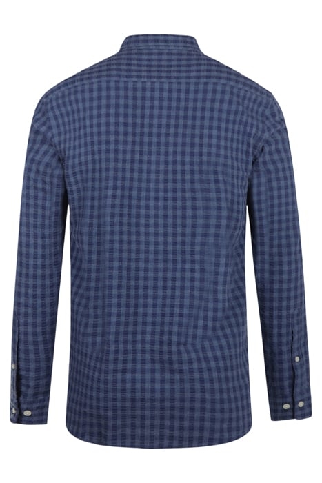 SEERSUCKER CHECK SHIRT MEDIUM BLUE 2