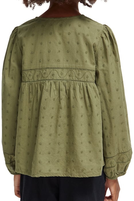 BRODERIE ANGLAISE PANELLED TOP MILITARY 2