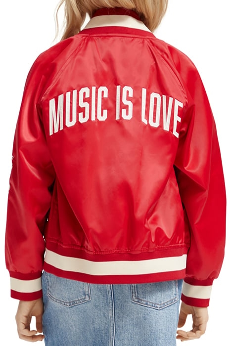 OVERSIZED VARSITY BOMBER JACKET AMP RED 2