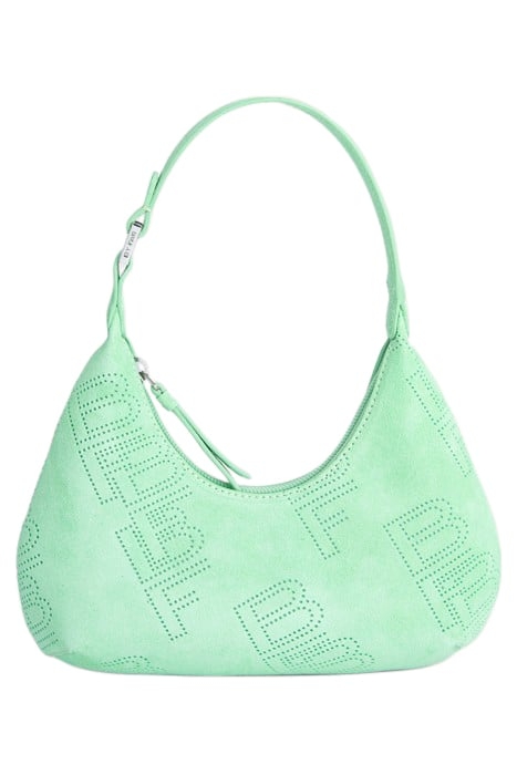 BABY AMBER SPEARMINT PERFORATED SUEDE LEATHER 1