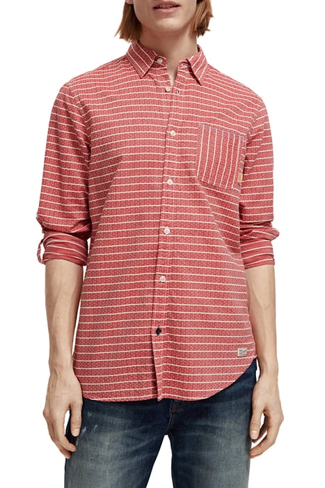 YARN DYED STRIPE SHIRT AMP RED STRIPE 1