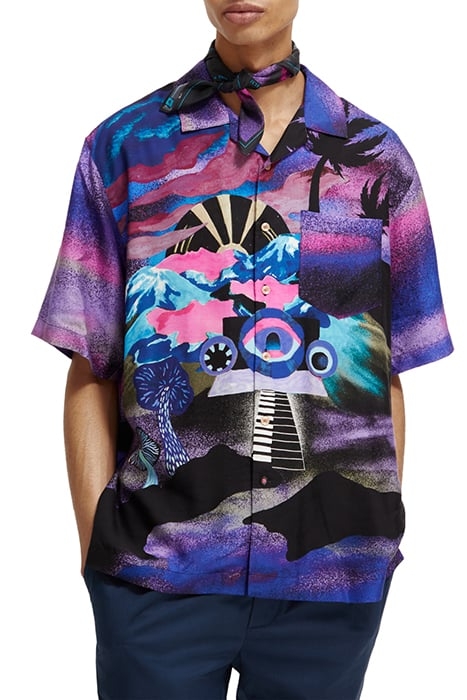 PLACED PRINTED TENCEL SHIRT MOODY FESTIVAL 1