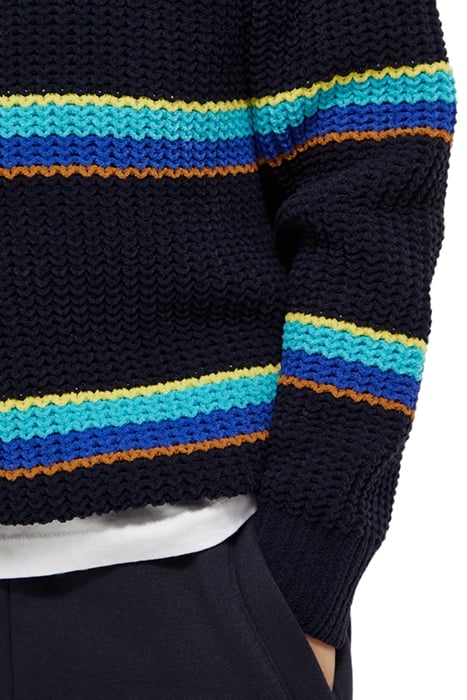YARN-DYED STRIPE CHENILLE PULLOVER COLOURFUL STRIPE 6
