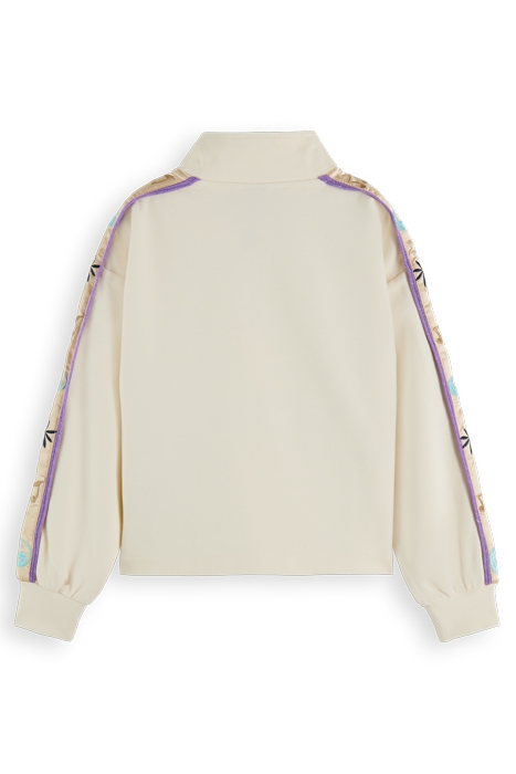 HALF-ZIP TAPE DETAIL SWEATSHIRT OFF WHITE 5