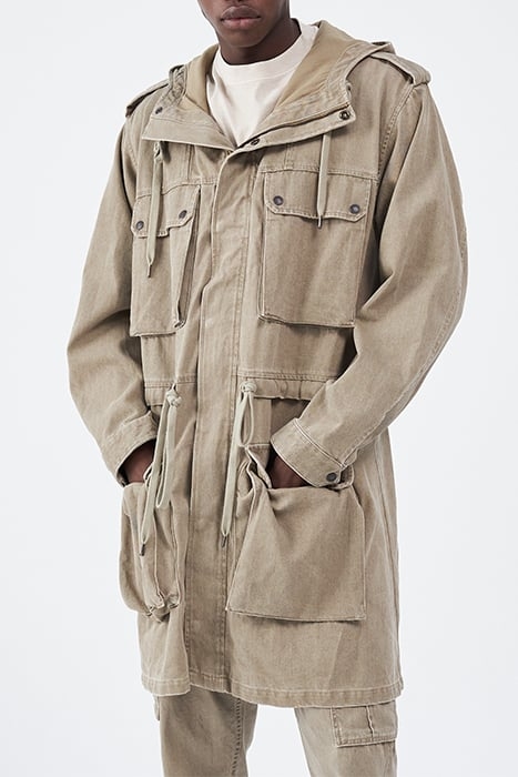 UNISEX LIGHT KHAKI TERRA® DENIM OVERSIZE PARKA 1