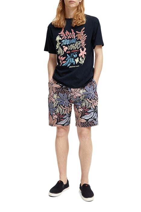 FAVE - PRINTED WASHED TWILL SHORTS NOCTURNAL FLORAL MULTI 3