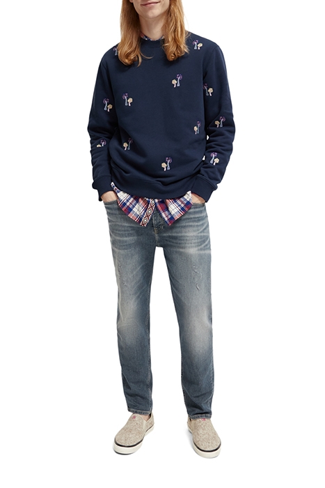 ALLOVER EMBROIDERED SWEATSHIRT STEEL 3