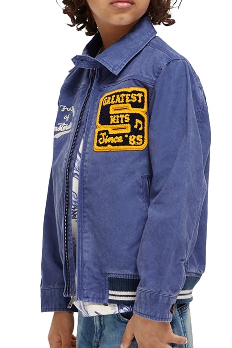 WASHED INDIGO DYED JACKET WITH ARTWORKS IN ORGANIC COTTON WO 6