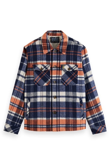 BRUSHED WOOL-BLEND CHECKED OVERSHIRT BLUE CHECK 4