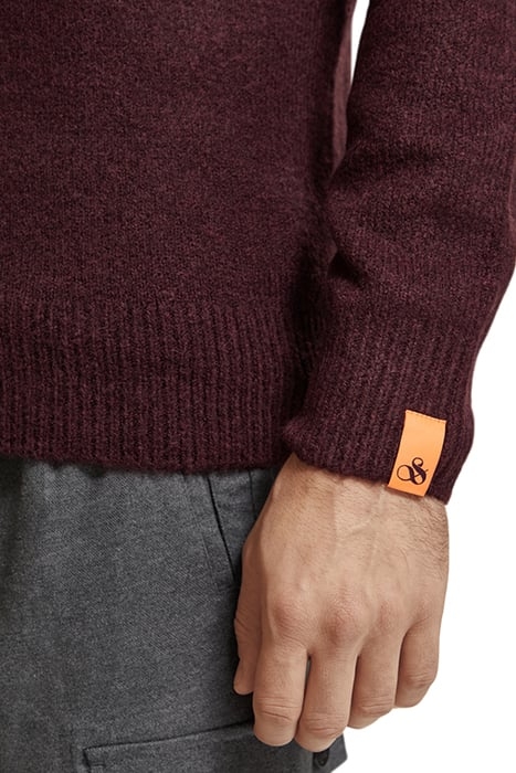 REGULAR FIT SOFTY-KNIT MELANGE PULL BERRY WINE 7