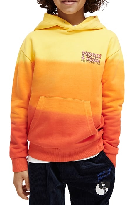 COTTON IN CONVERSION RELAXED-FIT DIP-DYED HOODIE DISCO ORANG 1