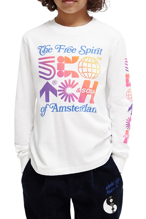 COTTON IN CONVERSION LONG-SLEEVED ARTWORK T-SHIRT WHITE 1