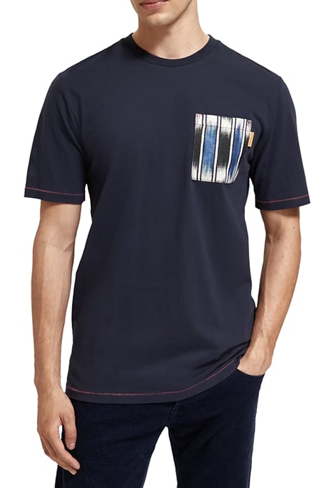 REGULAR FIT WOVEN POCKET T-SHIRT IN ORGANIC COTTON NIGHT 1