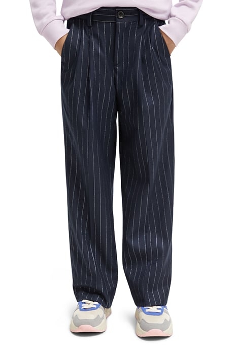 PLEATED PINSTRIPE BOYFRIEND PANTS NIGHT PINSTRIPE 1