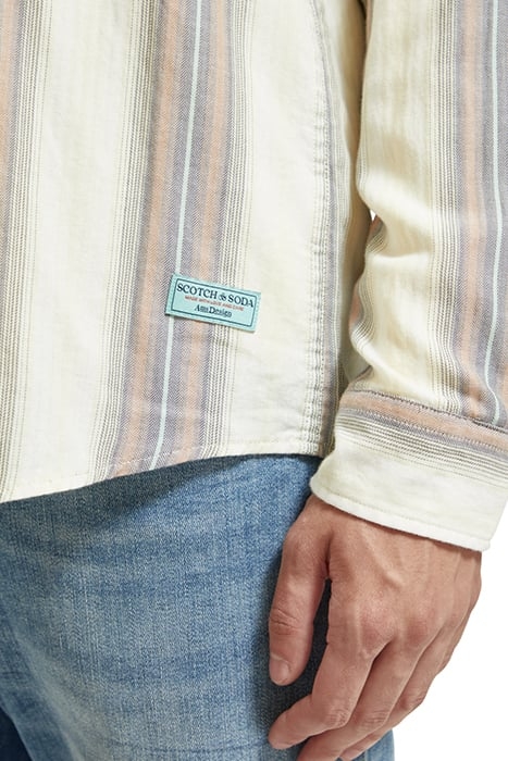 LIGHTWEIGHT HERRINGBONE SHADOW CHECK-STRIPE CAMEL STRIPE 7