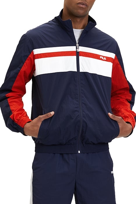 LUOYANG TRACK JACKET BLACK IRIS-BRIGHT WHITE-TRUE RED 1