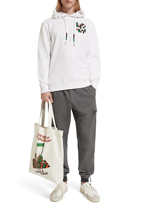 REGULAR FIT ARTWORK HOODIE IN ORGANIC COTTON WHITE 3
