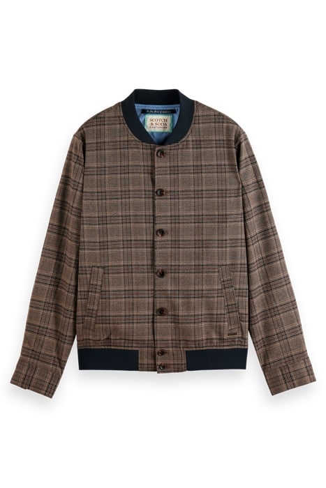 LIGHTWEIGHT YARN-DYED CHECK BOMBER JACKET CAMEL NIGHT CHECK 1