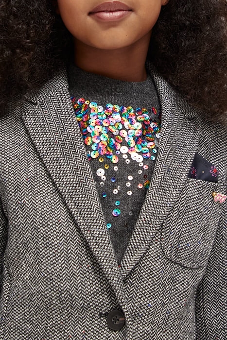 WOOL BLEND HERRINGBONE BLAZER HERRINGBONE TWEED 7