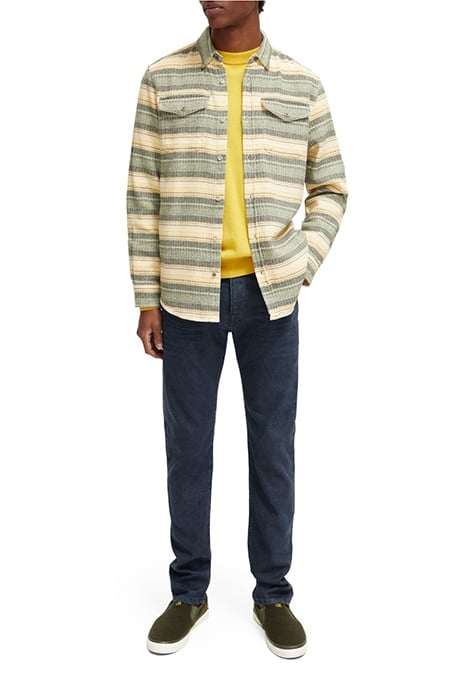 WAFFLE CHECK STRIPE SHIRT MULTI GREEN STRIPE 3