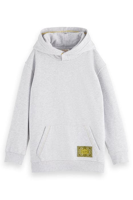 RELAXED FIT ARTWORK HOODIE IN ORGANIC COTTON GREY MELANGE 3