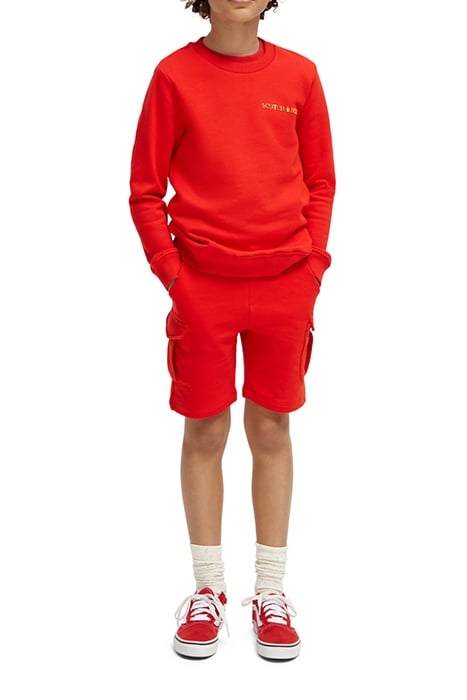 REGULAR FIT LOGO SWEATSHIRT IN ORGANIC COTTON RADIO RED 3