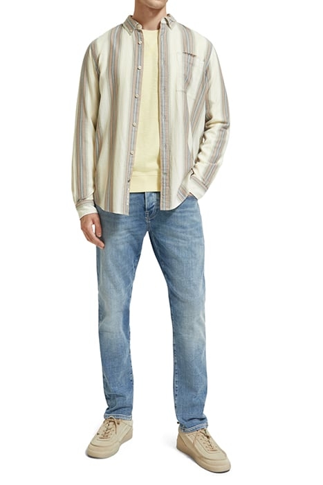 LIGHTWEIGHT HERRINGBONE SHADOW CHECK-STRIPE CAMEL STRIPE 3