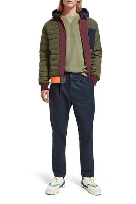 COLOUR BLOCK SOFTSHELL QUILTED BOMBER JACKET MILITARY COLOUR 3