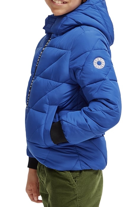 WATER REPELLENT HOODED RECYCLED POLYESTER JACKET COBALT 8