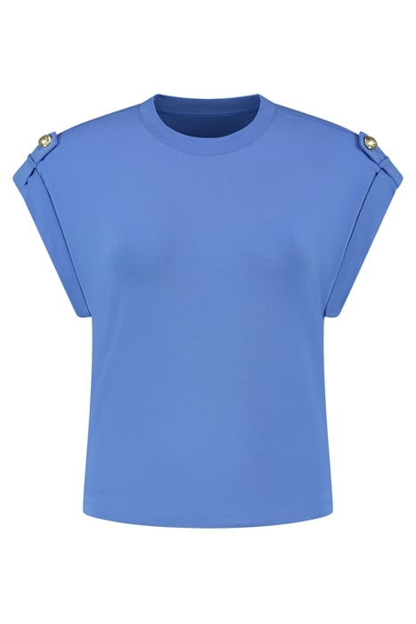 EPAULETTE T-SHIRT BLUE LAGOON 1