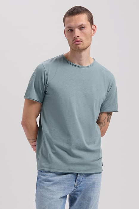 BASIC ROUND NECK TEE SLUB JERSEY STORMY SEA 4