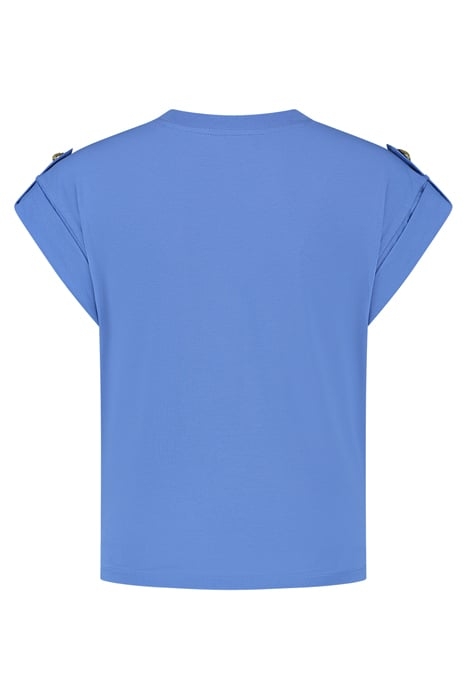 EPAULETTE T-SHIRT BLUE LAGOON 2